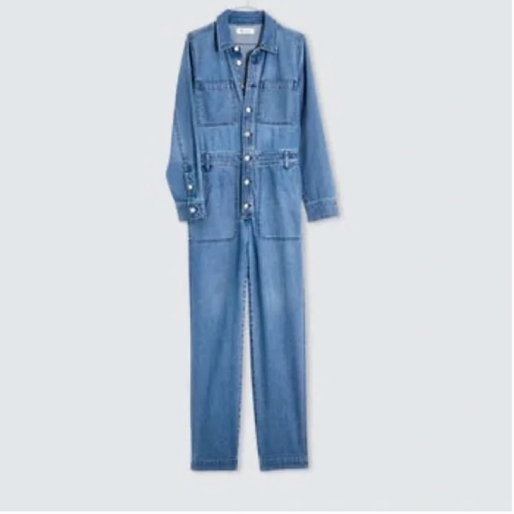 Madewell  Denim  Jumpsuit - Long-sleeve,  Button Front, Pockets Small